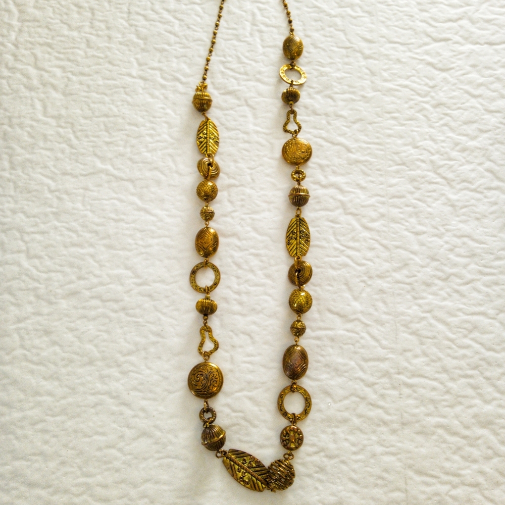 Chico's Gold Textured Necklace